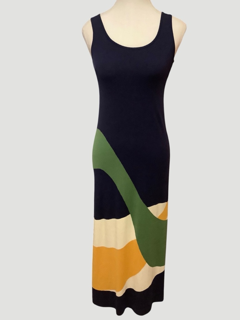 Ragwear Colourblock Maxi Dress NWT Size S Sleeveless Navy/ Green Casual
